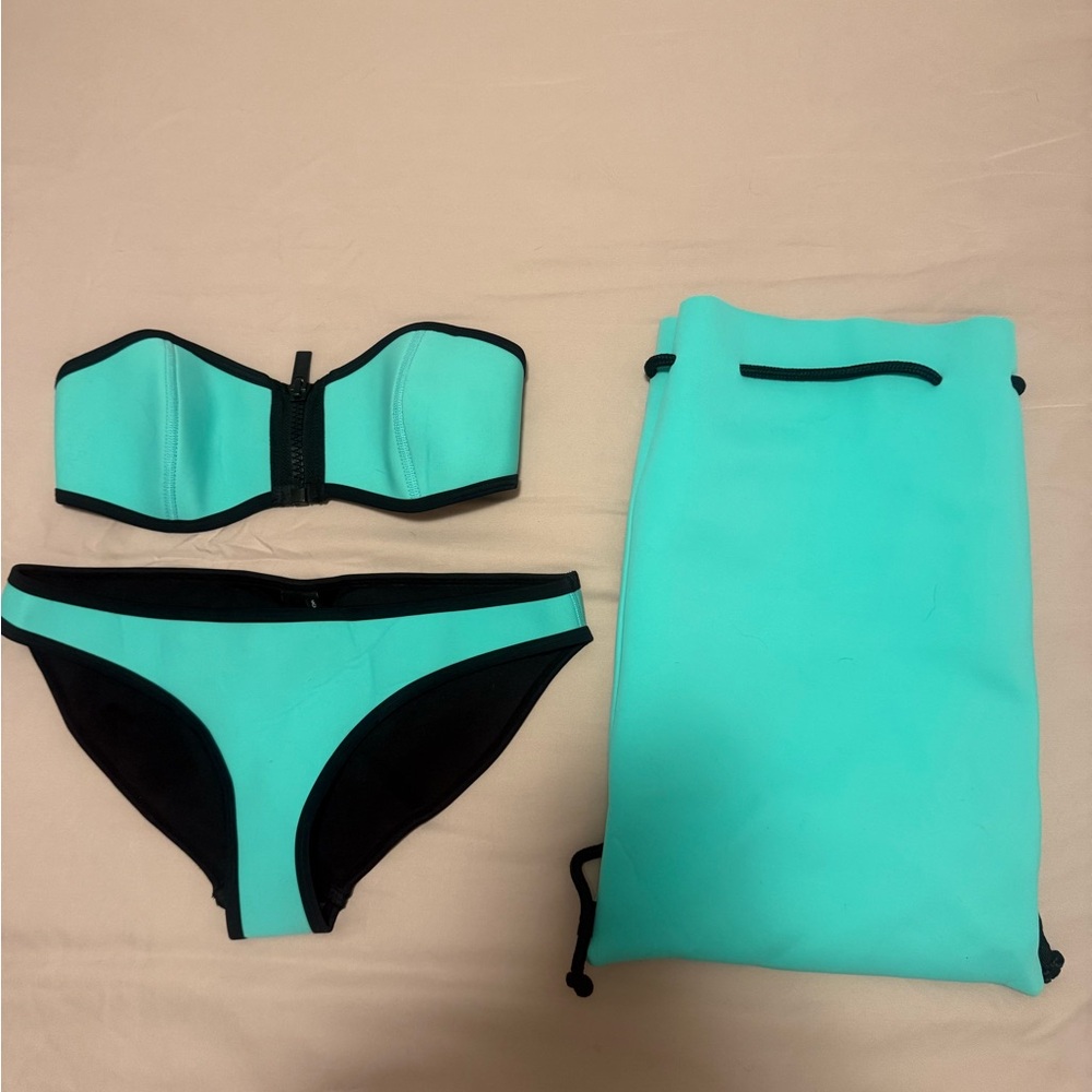 Triangl Mint Bandeau Bikini Set with Drawstring Cover